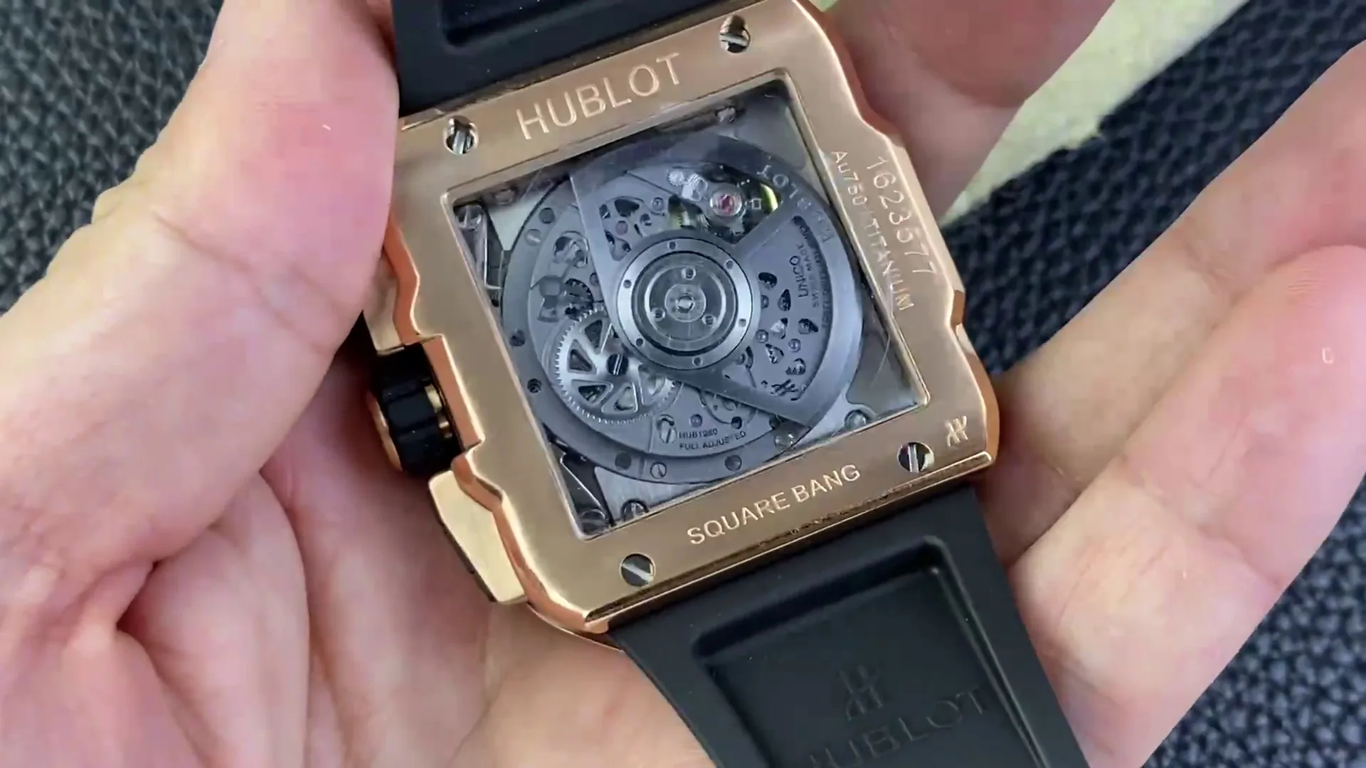 Hublot Square Big Bang Unico Replica 42mm Rose Gold Dark Grey Dial Watch