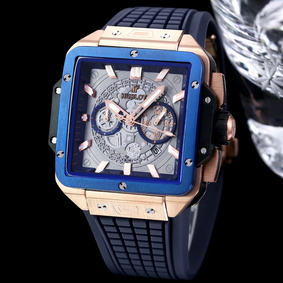 HUBLOT SQUARE BIG BANG Replica KIT 42mm Blue Bezel Watch