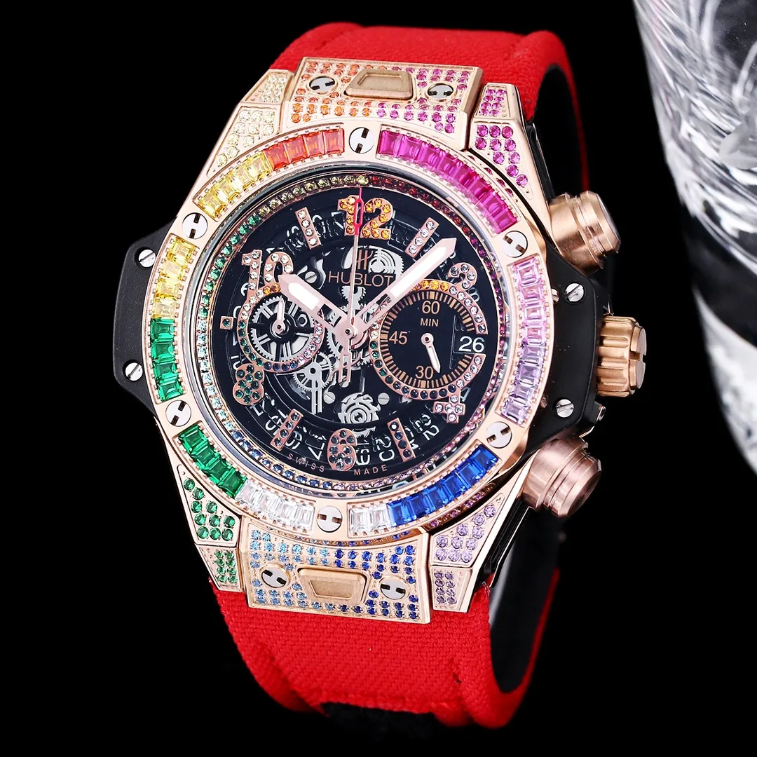 Hublot Big Bang Replica Unico Rose Gold Rainbow Skeleton Dial Watch