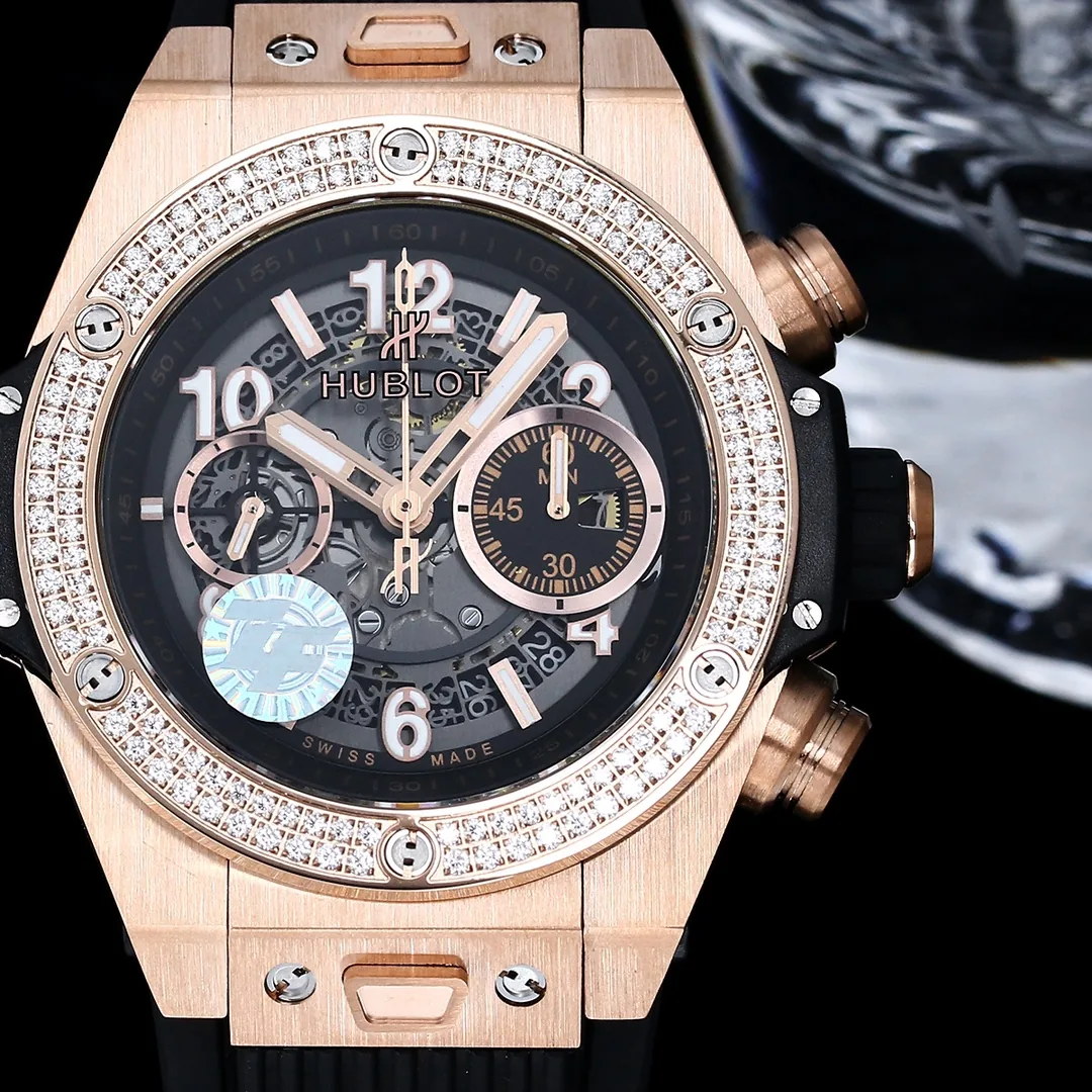 Swiss Replica Hublot Big Bang Unico 441.OX.1181.RX.1104 Watch With Gold-Plated Case, Diamond-Set Bezel