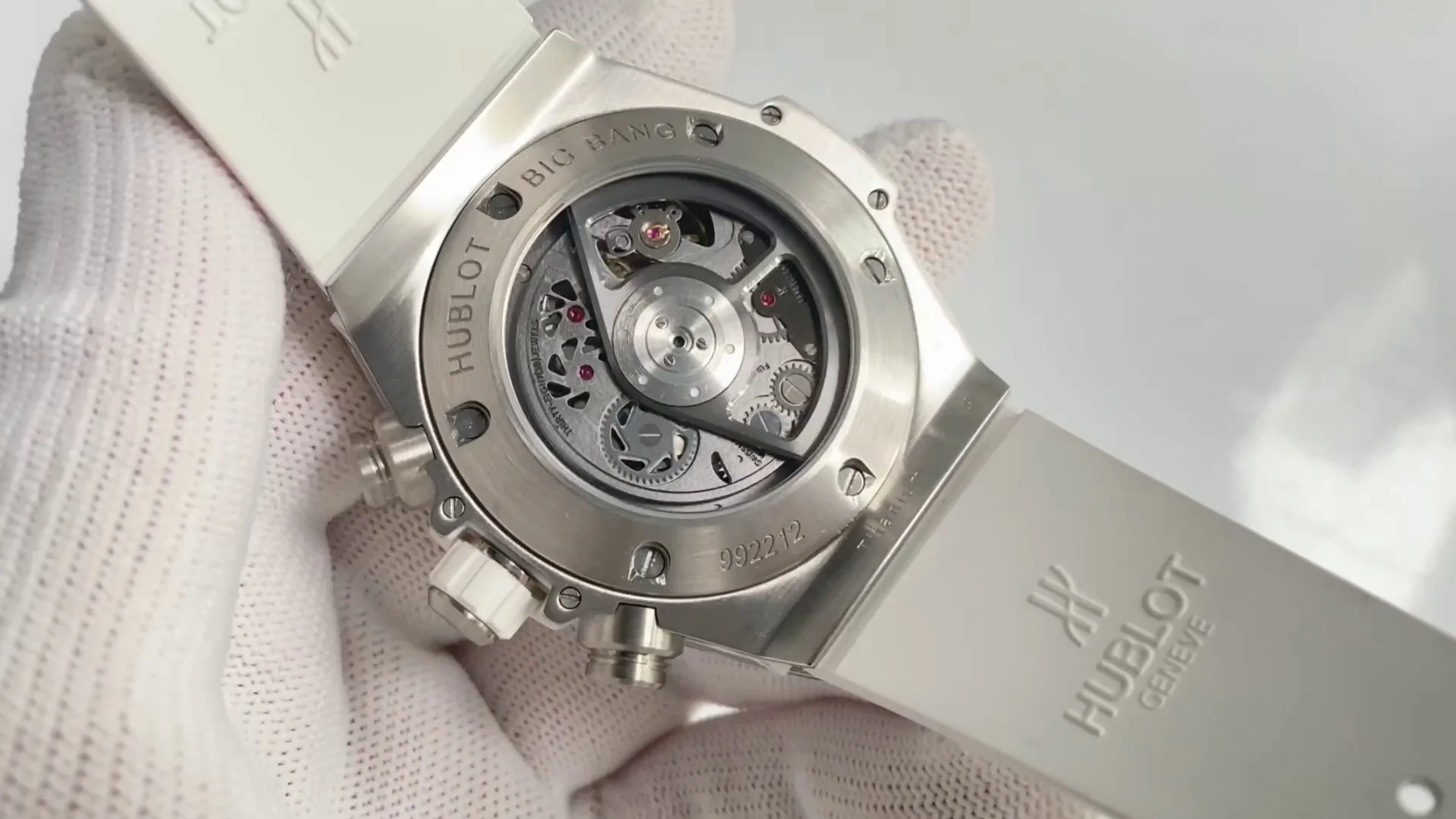 Luxury Swiss Hublot Big Bang Unico Replica Diamonds Bezel 42mm Watch – Skeleton Dial, White Rubber Strap