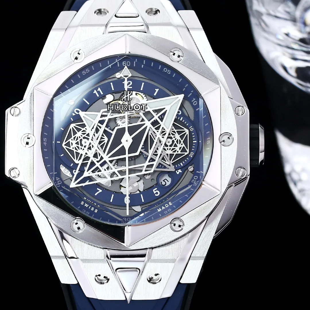 Hublot Big Bang Replica Sang Bleu II Tattoo 418.NX.5107.RX.MXM20 45mm Blue Dial Watch