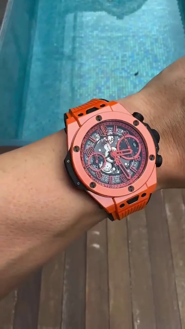 Hublot Big Bang Replica Unico 42mm Polished Orange Ceramic Watch