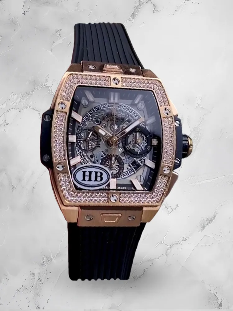 Hublot Spirit Of Big Bang Replica 601.OX.0183.LR.1104 42mm Rose Gold Diamonds Watch