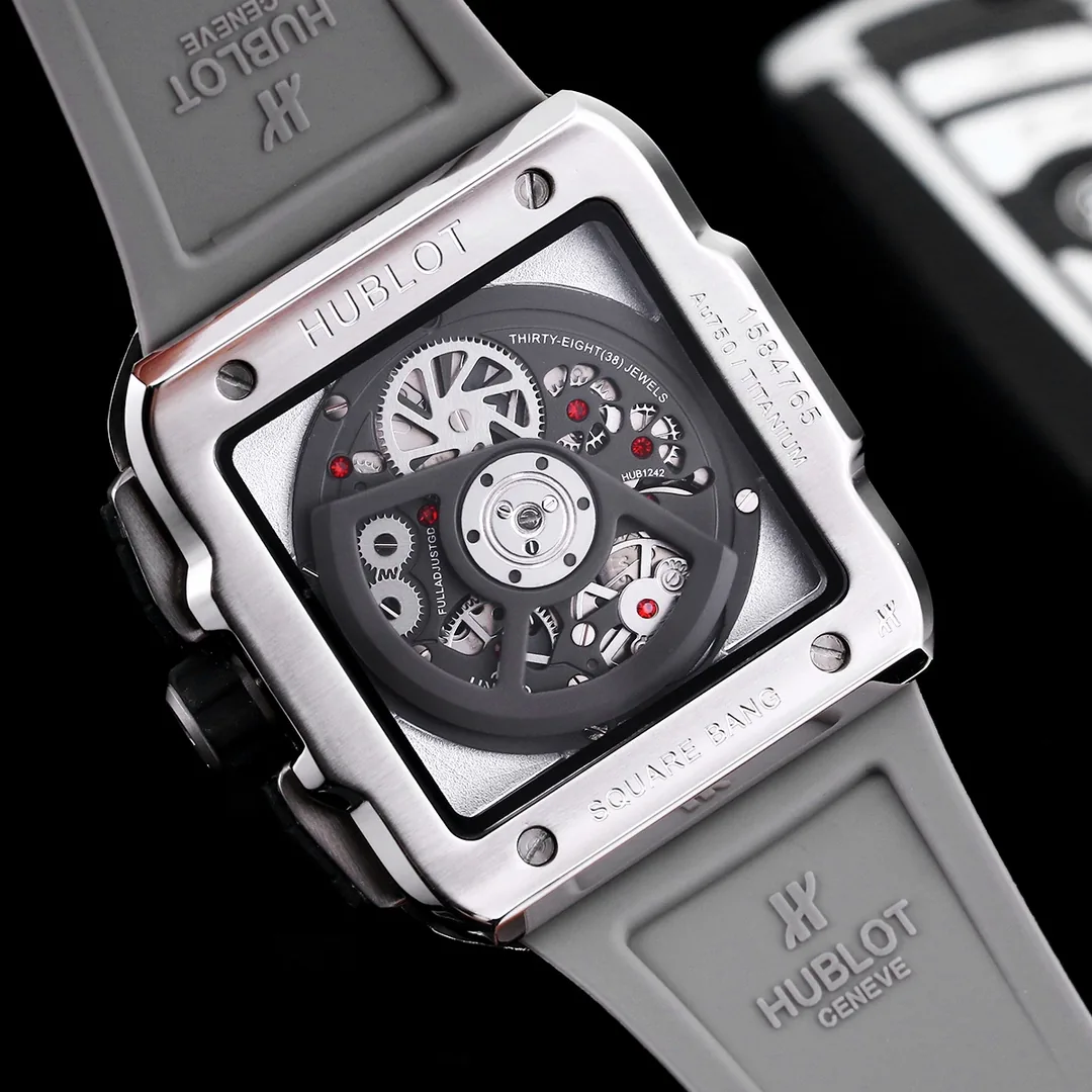 Hublot Square Big Bang Replica Unico Grey Ceramic 42mm Grey Rubber Strap Watch