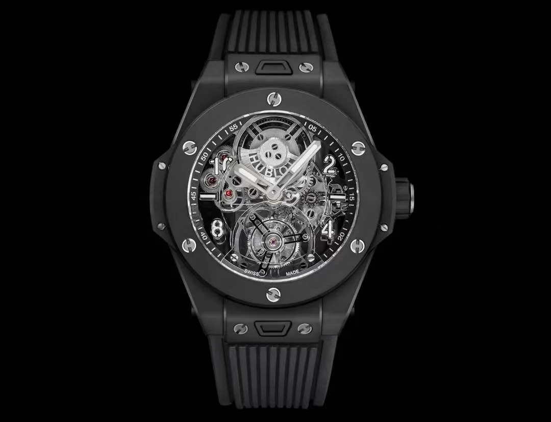 Hublot Big Bang Replica Unico Tourbillon 45mm Black Ceramic Bezel Watch