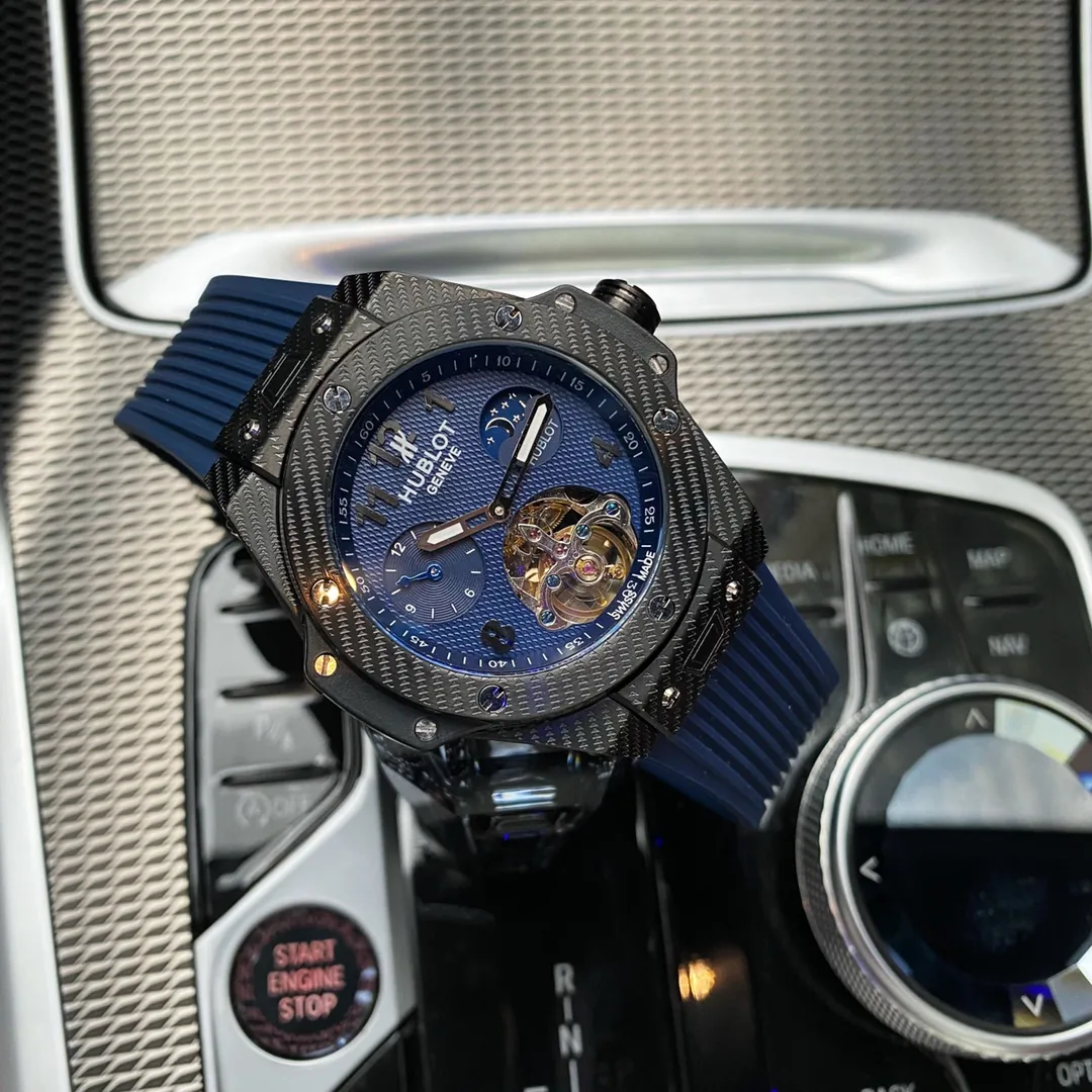 HUBLOT Big Bang Series Men's Diameter 46mm Thickness 13m PMX013 Blue Dial Rubber Black Strap - IVR