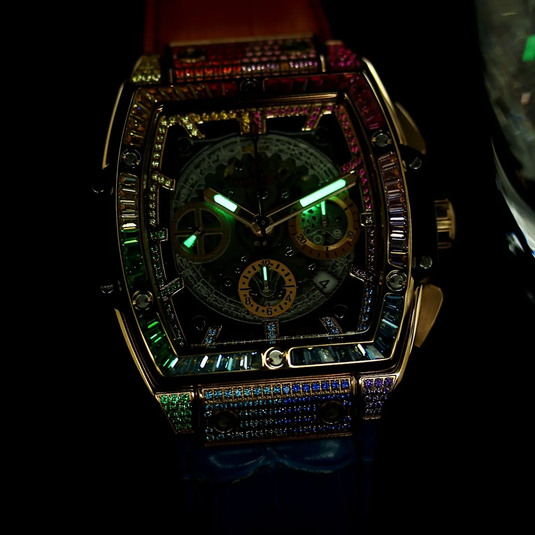 Hublot Spirit Of Big Bang Replica 42mm Rose Gold Colored Gemstones Watch