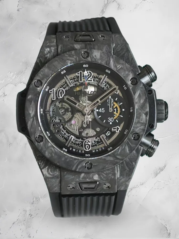 Hublot Big Bang Replica Black Grey Camouflage Polished Carbon Fiber Watch
