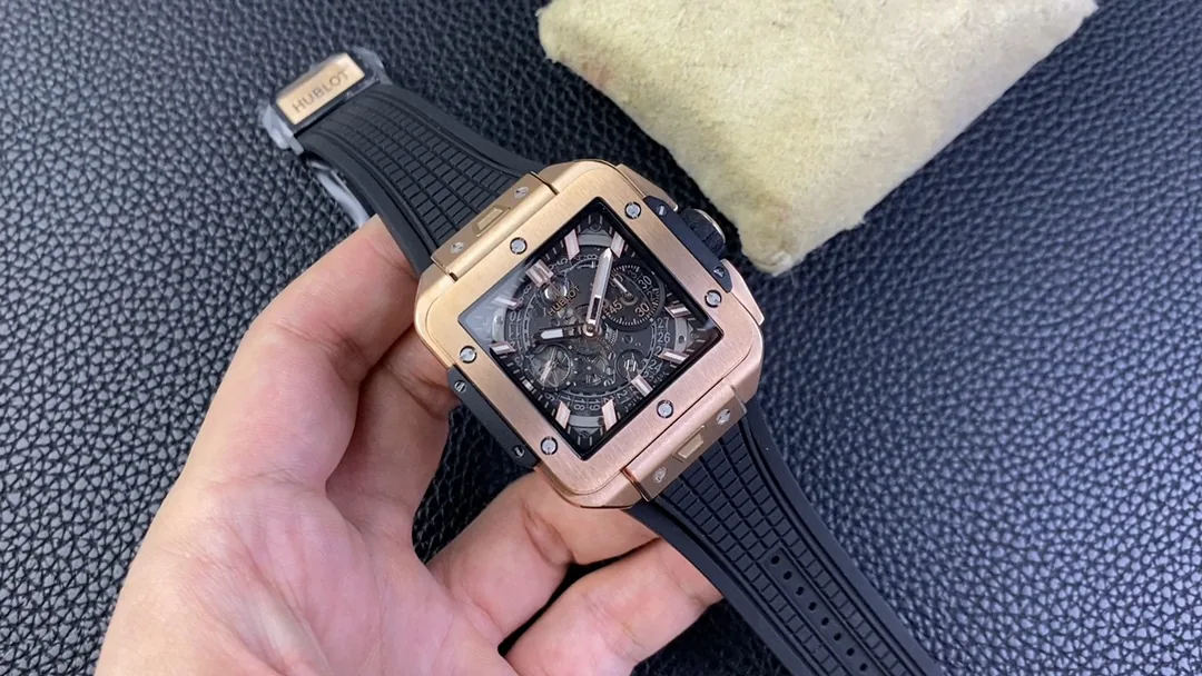 Hublot Square Big Bang Unico Replica 42mm Rose Gold Dark Grey Dial Watch