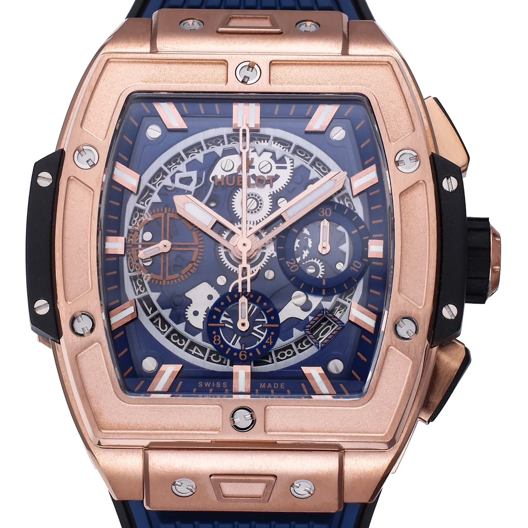 Luxury Replica Hublot Spirit of Big Bang 642.OX.7180.RX Rose Gold-Plated Stainless Steel & Blue Ceramic Case Watch