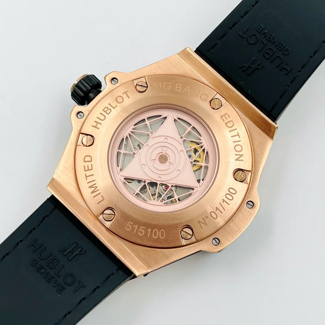HUBLOT Big Bang Series Men's Diameter 42.1mm Thickness 14.9mm PMX010 Leather Rubber Black Strap - IVR