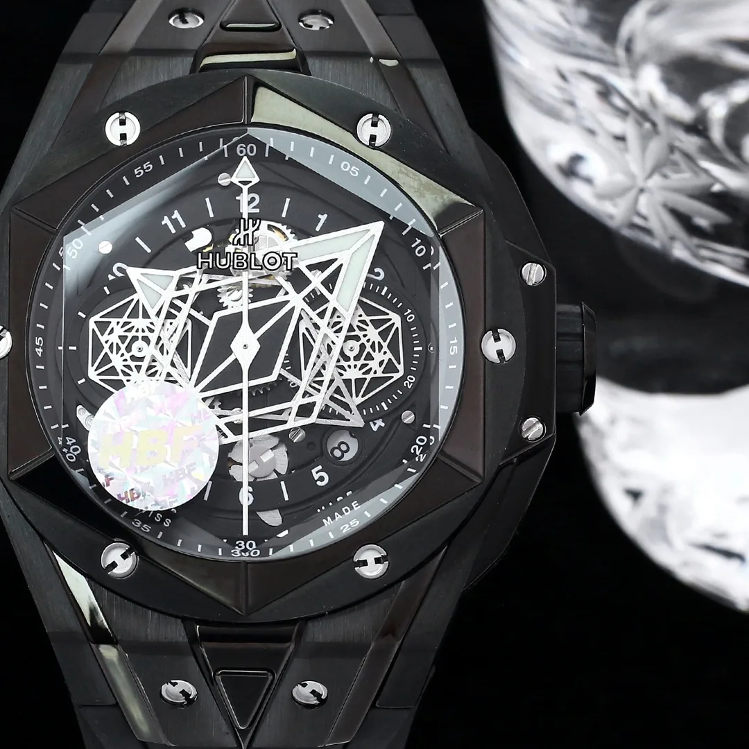Hublot Big Bang Replica Sang Bleu II Tattoo Black Ceramic Watch