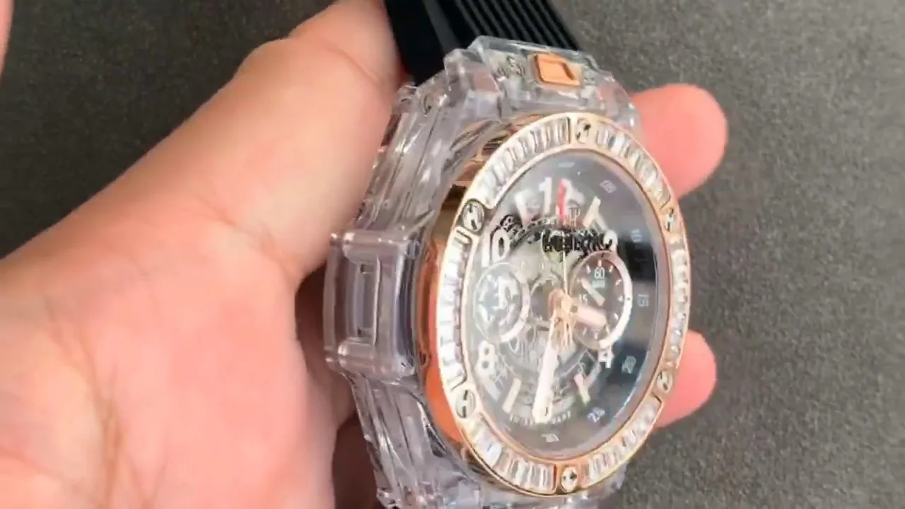 Hublot Big Bang Replica 411.JX.4802.RT 45mm Grey Dial Fully Transparent Watch