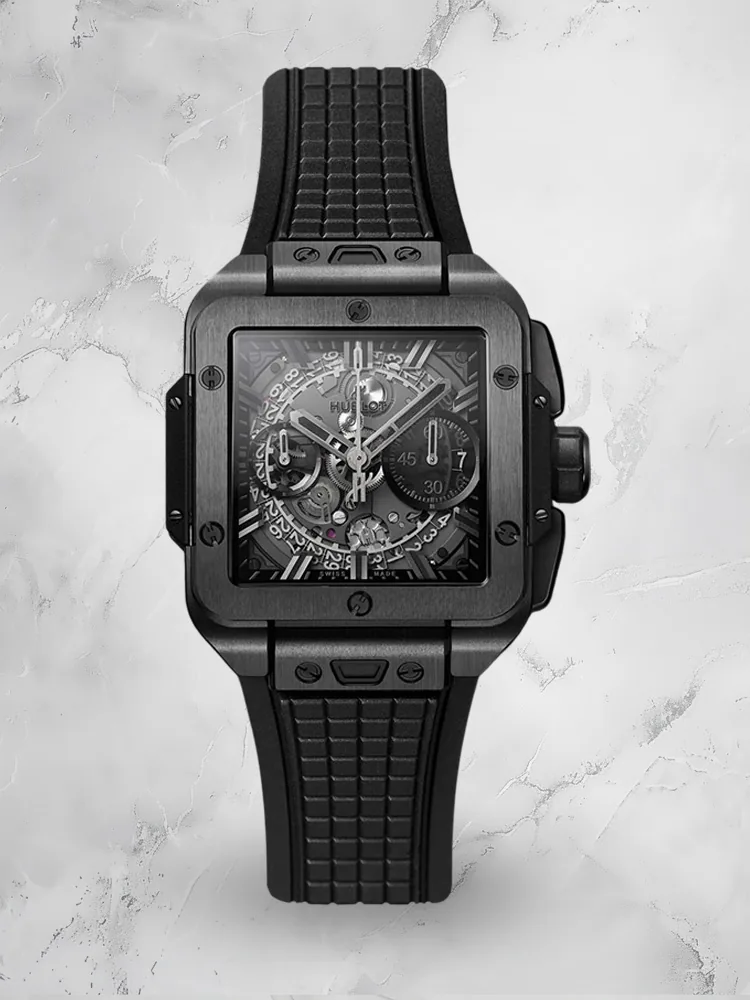 Hublot Square Bang Unico Replica Satin-finished Black Ceramic Watch