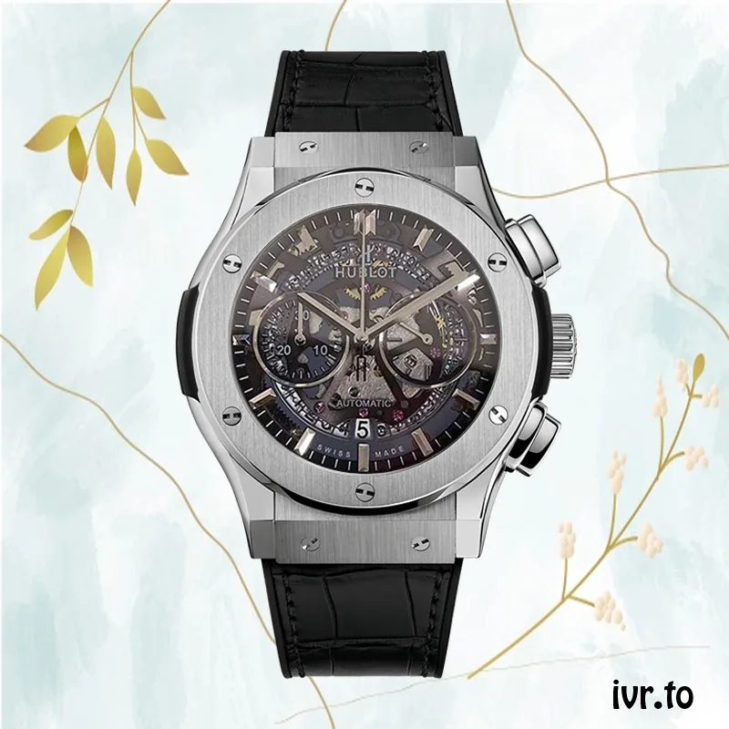 Hublot Tourbillon Skeleton Titanium 45mm 506.NX.0170.LR Men Leather Strap Hand Wind/Quartz