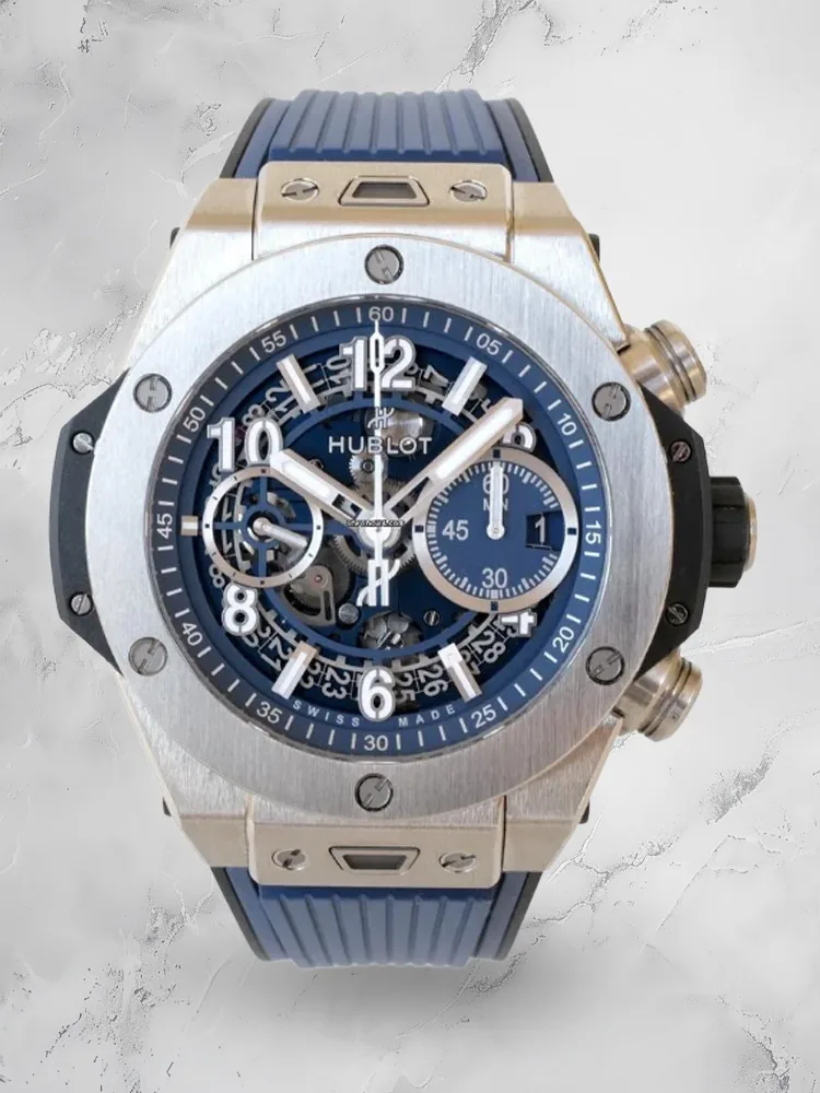 Hublot Big Bang Replica Unico Titanium Prata Azul 44mm Modern Elegance